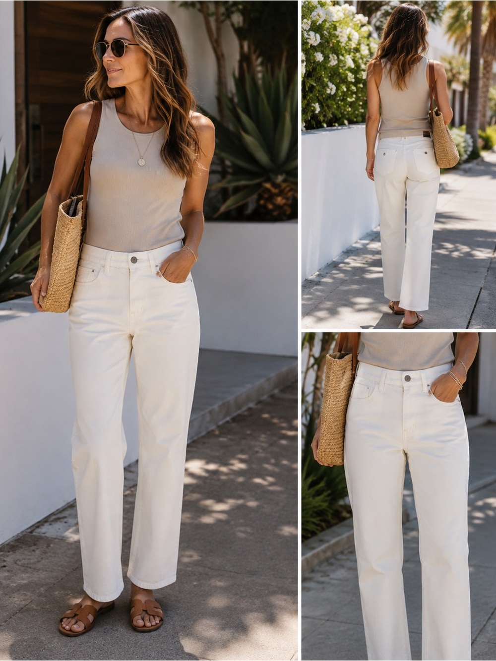 Giorgio Armani White Cotton Linen Straight Leg Jeans Size 28 NWT Made in Italy